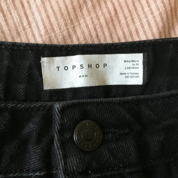 Topshop Black Mom Jeans W34 L32 - Picture 4 of 4